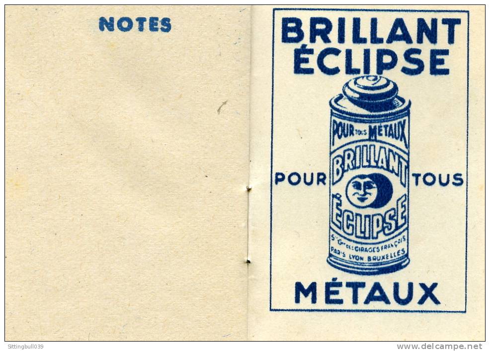 MINI CALENDRIER De 1934, Offert Par La Crème Eclipse, Le Meilleur Cirage !. TBE. - Tamaño Pequeño : 1921-40