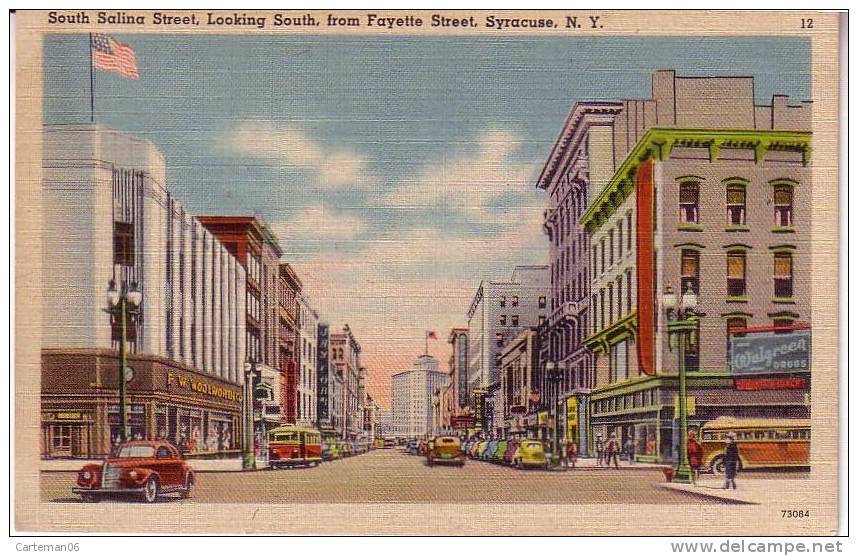 Etats-Unis - South Salina, Street, Looking South, From Fayette Street, Syracuse, N.Y. (voitures, Bus, Car,autobus) - Syracuse