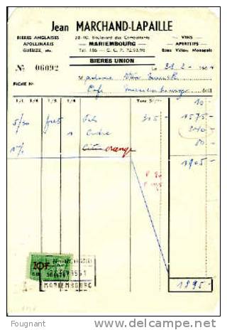 Belgique:MARIEMBOURG (Namur):facture Jean Marchand-Lapaille.1961. - Spiegel