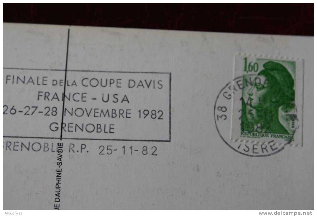 1982 GRENOBLE FINALE DE LA COUPE DAVIS FRANCE - USA  DAVIS CUP BY NEC AFFICHE OFICIELLE   CARTE POSTALE DE FRANCE - Tennis