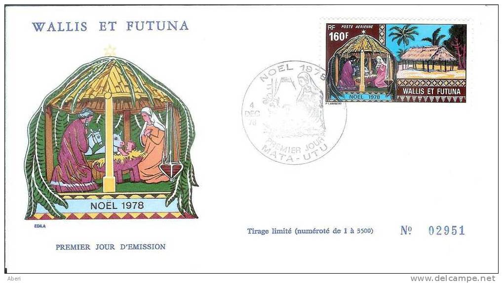 FDC 626  WALLIS Et FUTUNA - PA 85  NOËL 1978 - FDC