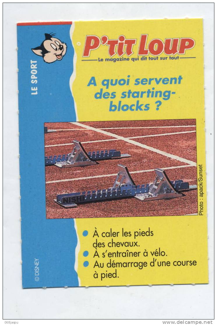 Fiche P'tit Loup Athletisme Course Starting-block - Athletics