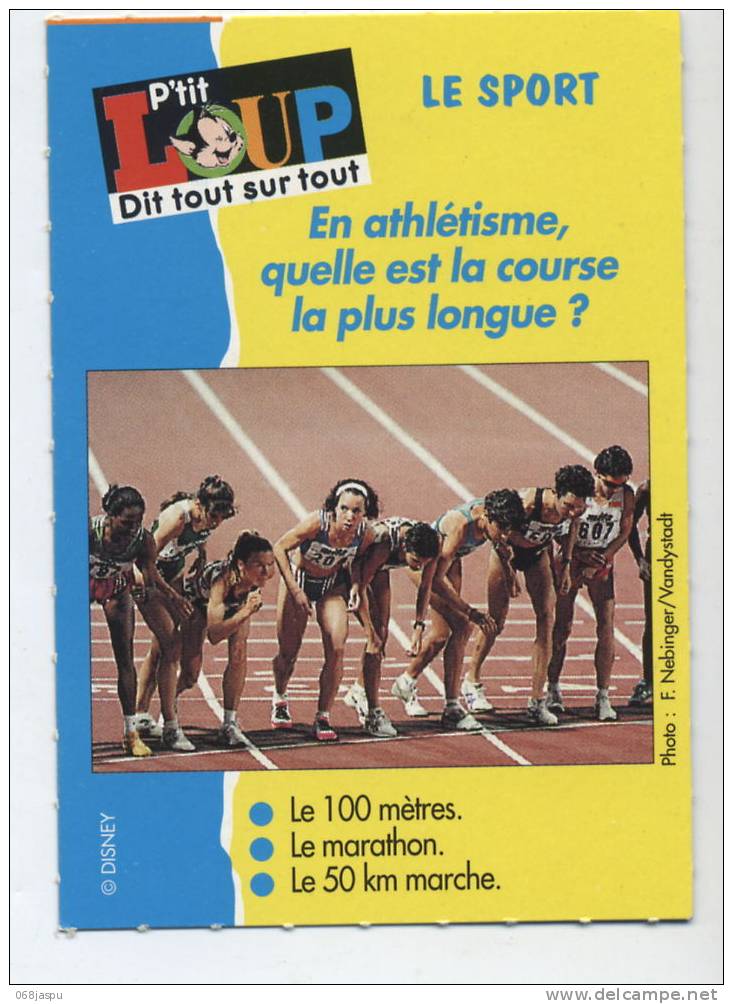 Fiche P'tit Loup Athletisme Course Plus Longue - Atletiek