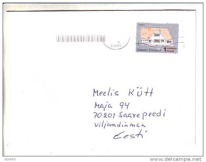 GOOD FINLAND Postal Cover To ESTONIA 2009 - Good Stamped - Cartas & Documentos