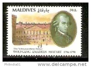 Maldives Island 1991 Musician - MOZART - Schwazenberg Palace Member Masonic Lodge Freemasonry # 2117 - Franc-Maçonnerie