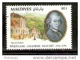 Maldives Island 1991 Musician - MOZART - Spa At Baden Member Masonic Lodge Freemasonry # 2860 - Massoneria