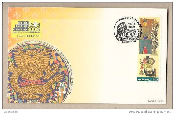 Sud Corea - Busta Speciale Con Annullo Speciale: Roma - Festival Inter.le Della Filatelia 2009 - Briefmarkenausstellungen