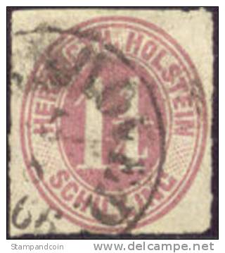 Schleswig-Holstein #11 Used 1-1/4s Red Lilac From 1865 - Schleswig-Holstein