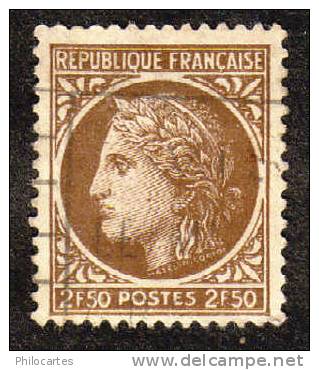 FRANCE  1945  -   Y&T  681  -  Cérès De Mazelin  2F50  Brun -  Oblitéré - 1945-47 Ceres Of Mazelin