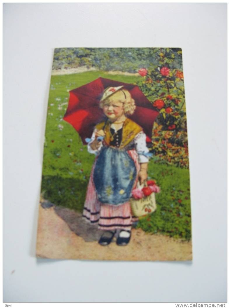 Nicoise Au Parapluie Rouge + Cachet Frontière Franco -italienne Au Dos - Customs