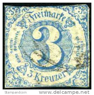 Thurn & Taxis #48 Used 3kr Blue From 1859 - Oblitérés