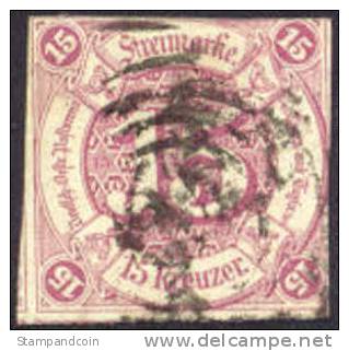 Thurn & Taxis #51 Used 15kr Lilac From 1859 - Gebraucht