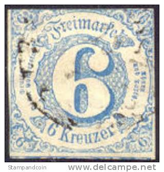 Thurn & Taxis #54 Used 6kr Blue From 1862 - Used