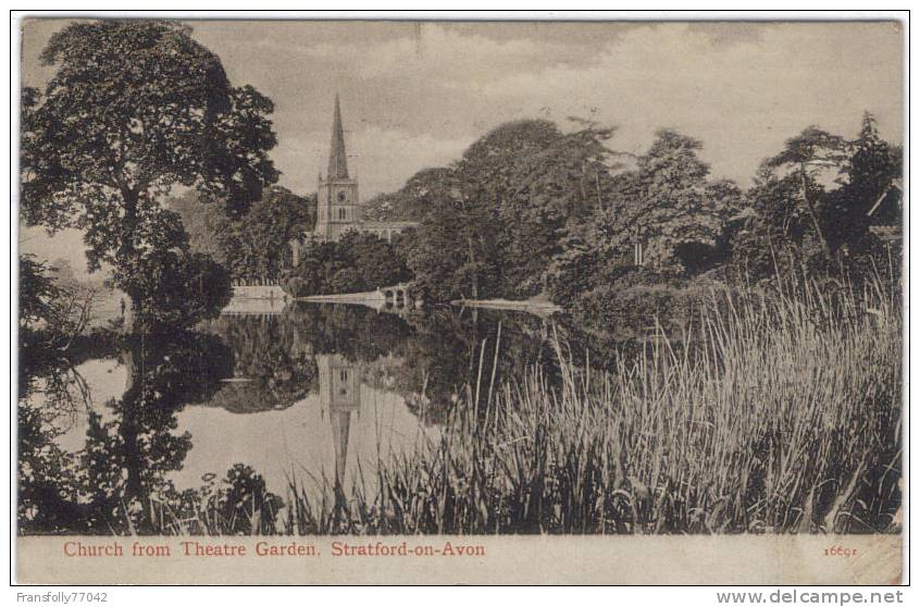 STRATFORD - ON - AVON, ENGLAND, U.K. Church As Seen FROM THEATRE GARDEN 1912 - Stratford Upon Avon