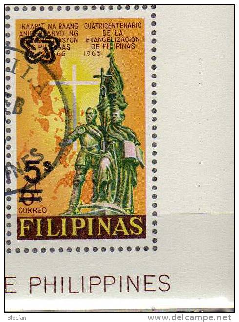 Unabhängigkeit USA 1976 AD Schwarz Philippinen 1172/5,2ER,ZD+Block 9 O 16€ M/s Overprint Bloc History Sheet Bf Pilipinas - Us Independence