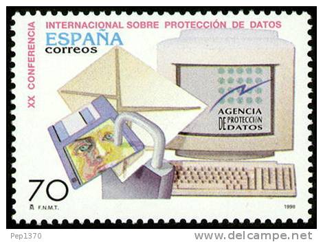 ESPAÑA 1998 - CONEFERENCIA INTERNACIONAL DE  PROTECCION DE DATOS  - Edifil 3555 - Yvert Nº 3128 - Informatique