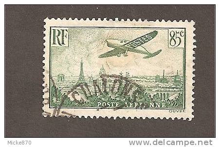France Poste Aérienne N°8 Oblitéré Avion Survolant Paris - 1927-1959 Used