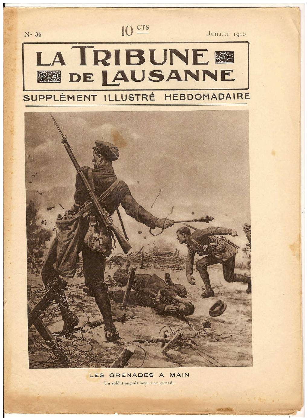 DB8777.  TRIBUNE DE LAUSANNE. ANNÉE 1915. SUPPLÉMENT ILLUSTRÉ COMPLETE, 8 PAGES. - Documents Historiques