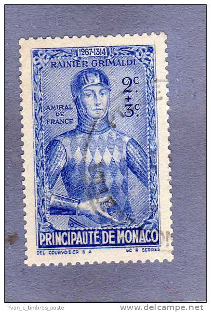 MONACO TIMBRE N° 234 OBLITERE PRINCES ET PRINCESSES RAINIER 1ER GRIMALDI PAR EUGENE CHARPENTIER - Oblitérés