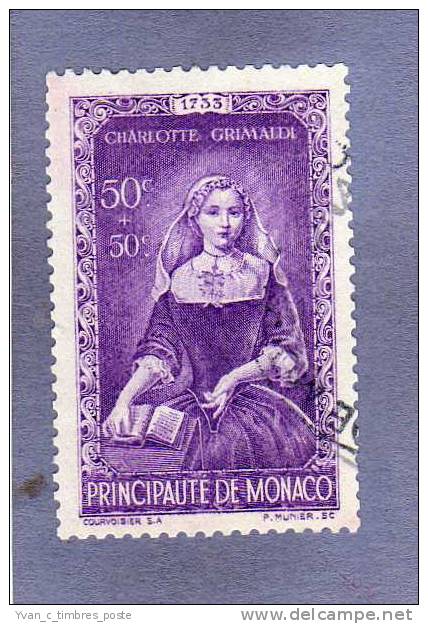 MONACO TIMBRE N° 240 OBLITERE PRINCES ET PRINCESSES CHARLOTTE GRIMALDI - Used Stamps