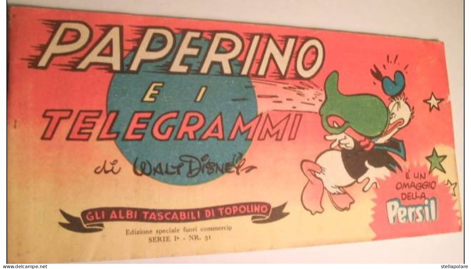 Pubblicitaria OMAGGIO PERSIL - PAPERINO E I TELEGRAMMI - STRISCIA MOLTO BELLA - Disney