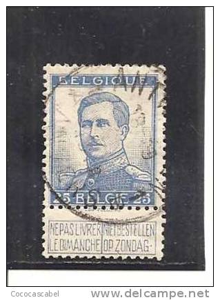 Bélgica - Belgium - Yvert 120 (usado) (o). - 1912 Pellens