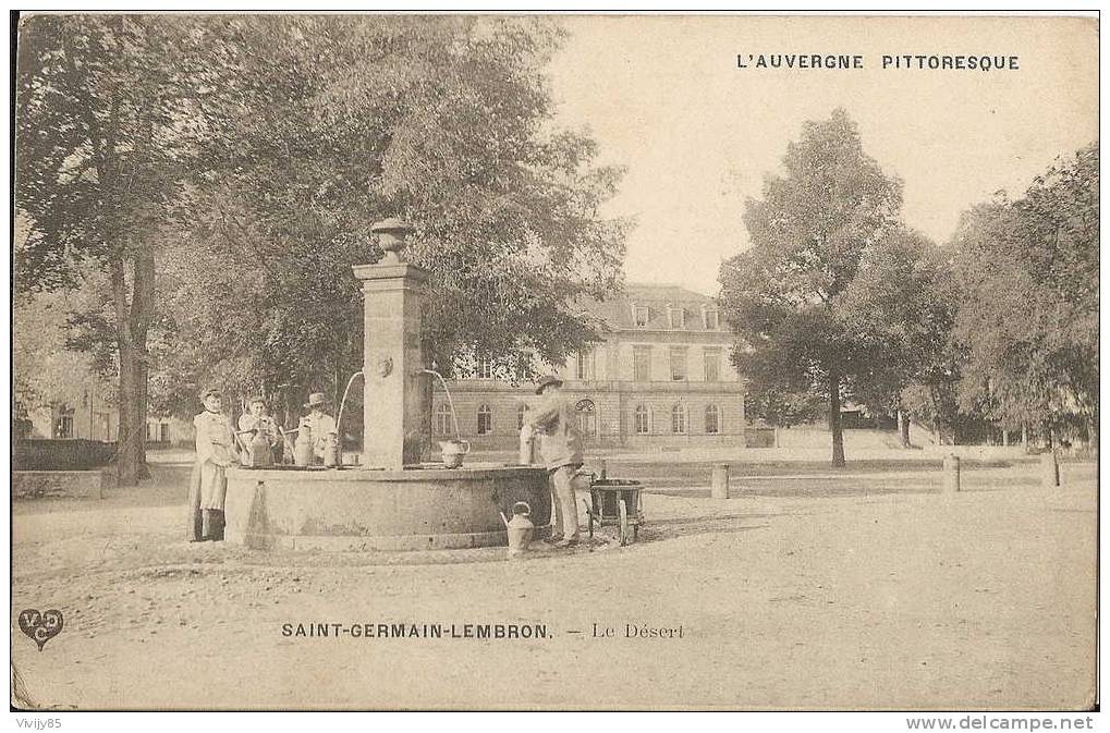 63 - SAINT GERMAIN LEMBRON - Vue Très Animée Et Peu Courante De L'Eglise - Saint Germain Lembron