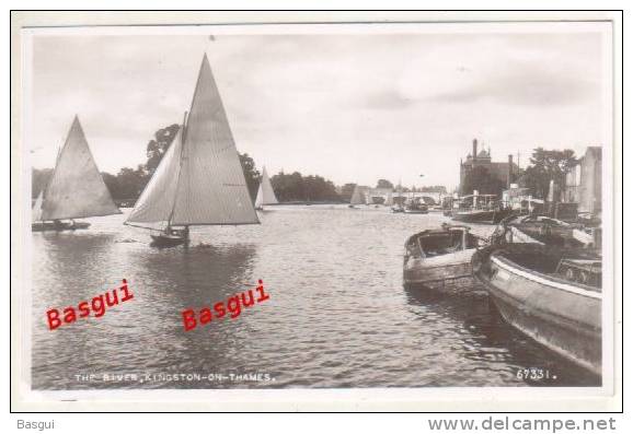 CPSM Carte Photo, The River , Kingston On Thames - River Thames