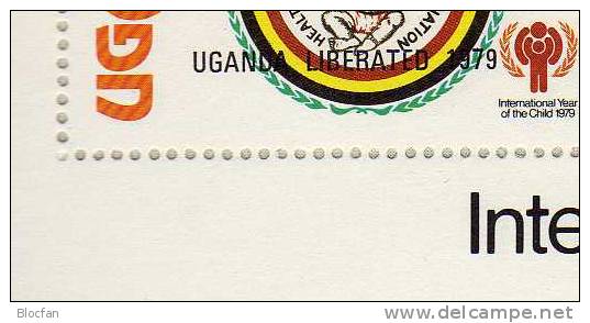 AD Liberted Auf Erziehung Uganda 242/5+Block 19 ** 7€ Jahr Des Kindes UNESCO Bloque Hojas Bloc Overprint Sheet Bf Africa - Ouganda (1962-...)