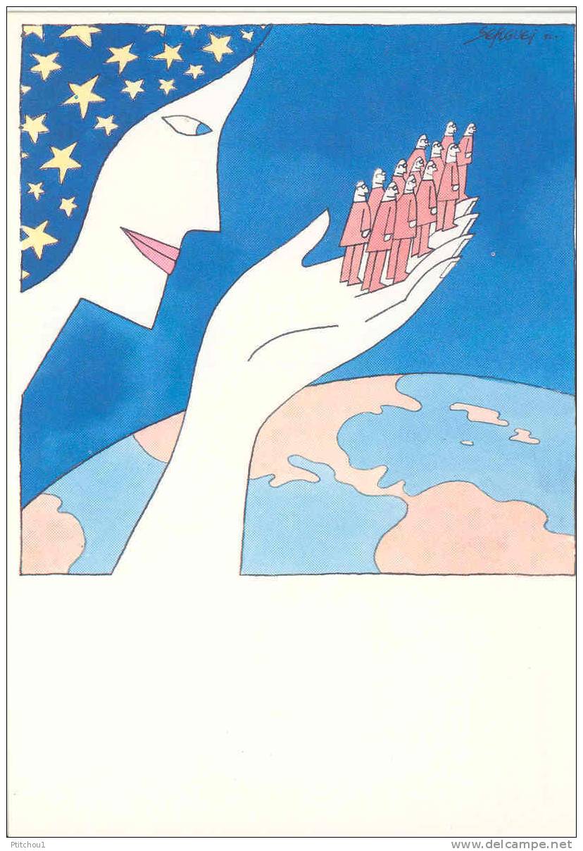 Clés Pour L\\'Europe PARLER D'UNE SEULE VOIX Carte Illustrée Par  SERGUEI 1992 - Eventos