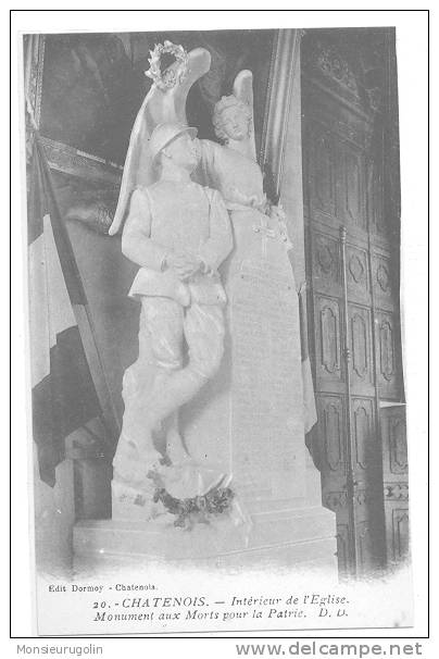 88 )) CHATENOIS - Intérieur De L'église, Monument Aux Morts Pour La Patrie, Dormoy édit - Chatenois