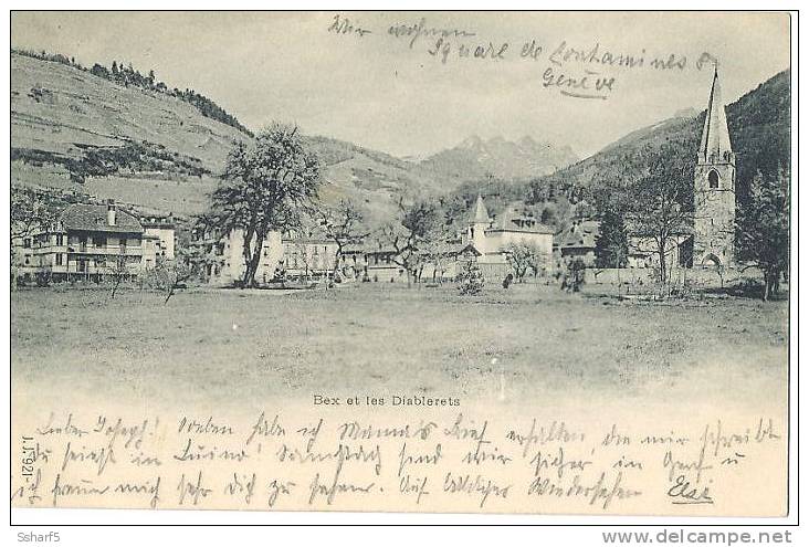 BEX Et Les DIABLERETS Envoyée En Italie 1900 J.J.921 - Bex