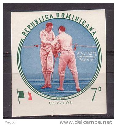 DOMINICAINE   N°546 **   NON DENTELE   JO 1960    Escrime - Fencing