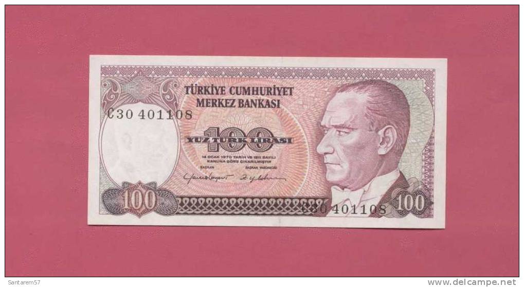 Billet De Banque Nota Banknote Bill 100 YUZ TURK LIRASI MEHMED AKIF ERSOY TURQUIE - Turkije