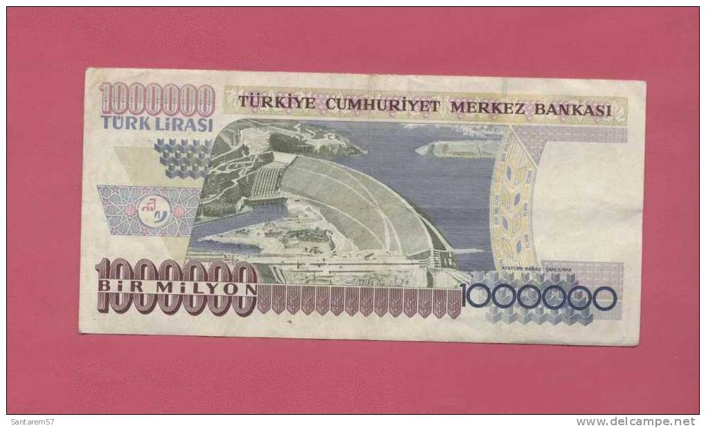 Billet De Banque Nota Banknote Bill 1000000 BIR MILYON TURK LIRASI TURQUIE - Turchia