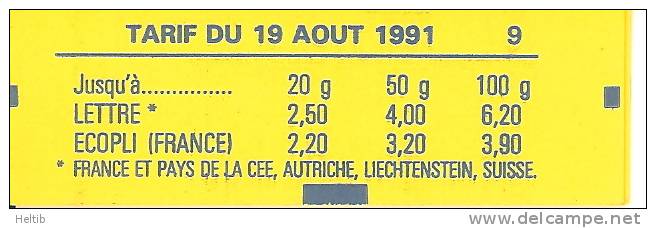 France - Carnet 2715/C1 ** (non Ouvert) - Albervile 92 - Lettre D - Conf.9 - Autres & Non Classés