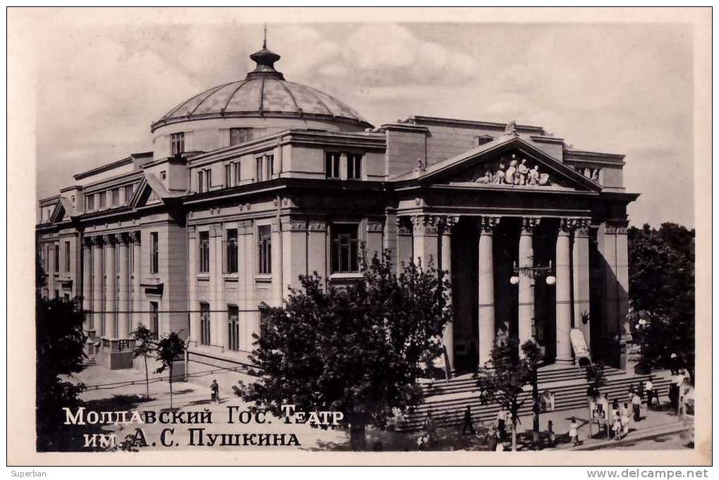 CHISINAU / KISHINEV / KICHINEW : LE THÉÂTRE A. S. POUCHKINE - CARTE ´VRAIE PHOTO´ - ANNÉE: 1961 (d-590) - Moldavië