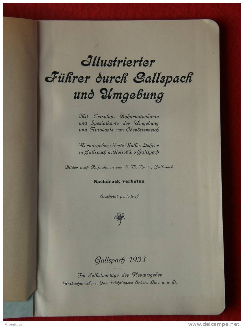 AUSTRIA - GALLSPACH, Tour Guide 1933. - Oesterreich