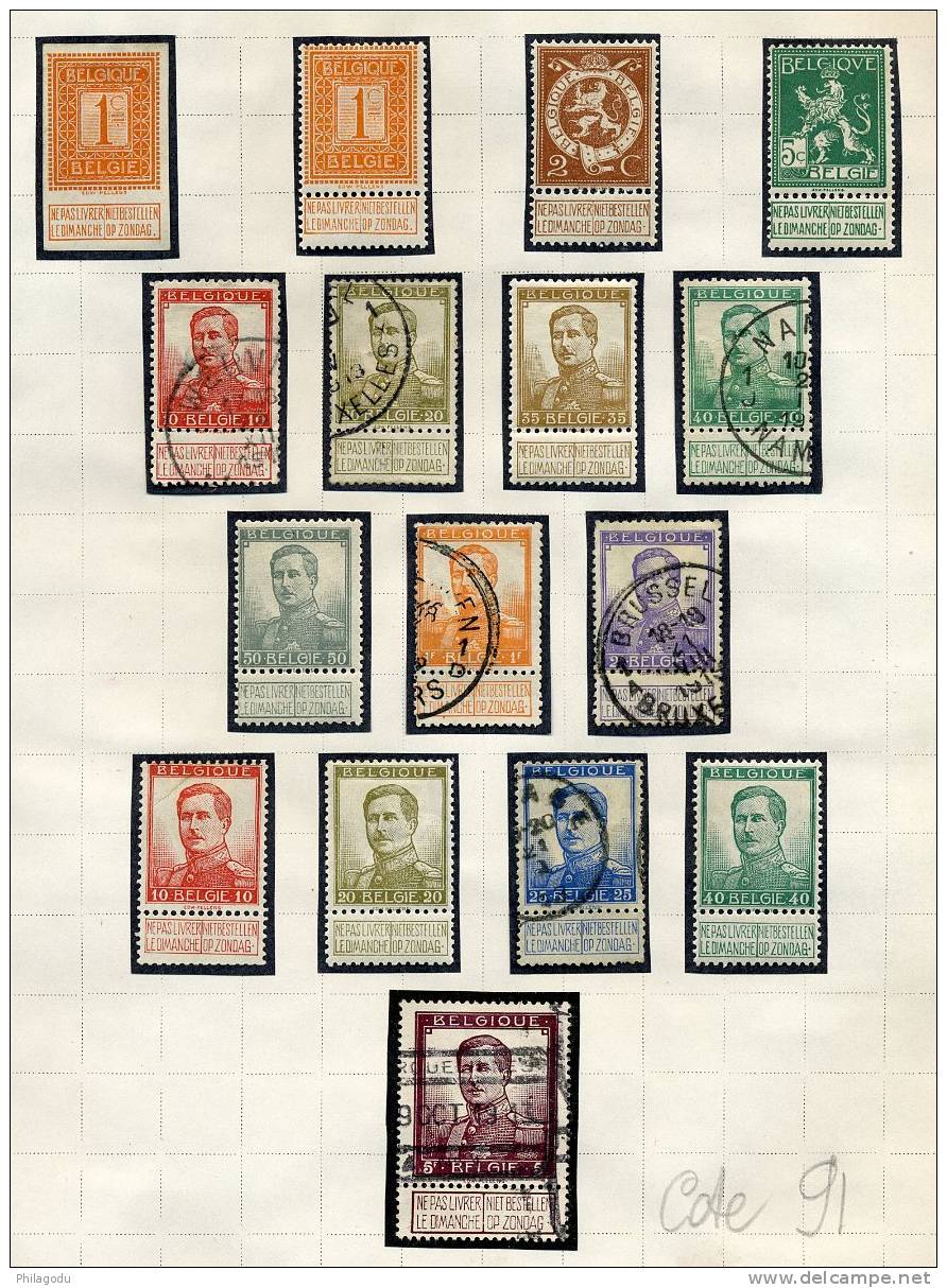 Roi Albert Ier  Collection 1911-1934   Généralement Belle Qualité Charnière Cote  862 € - Collections