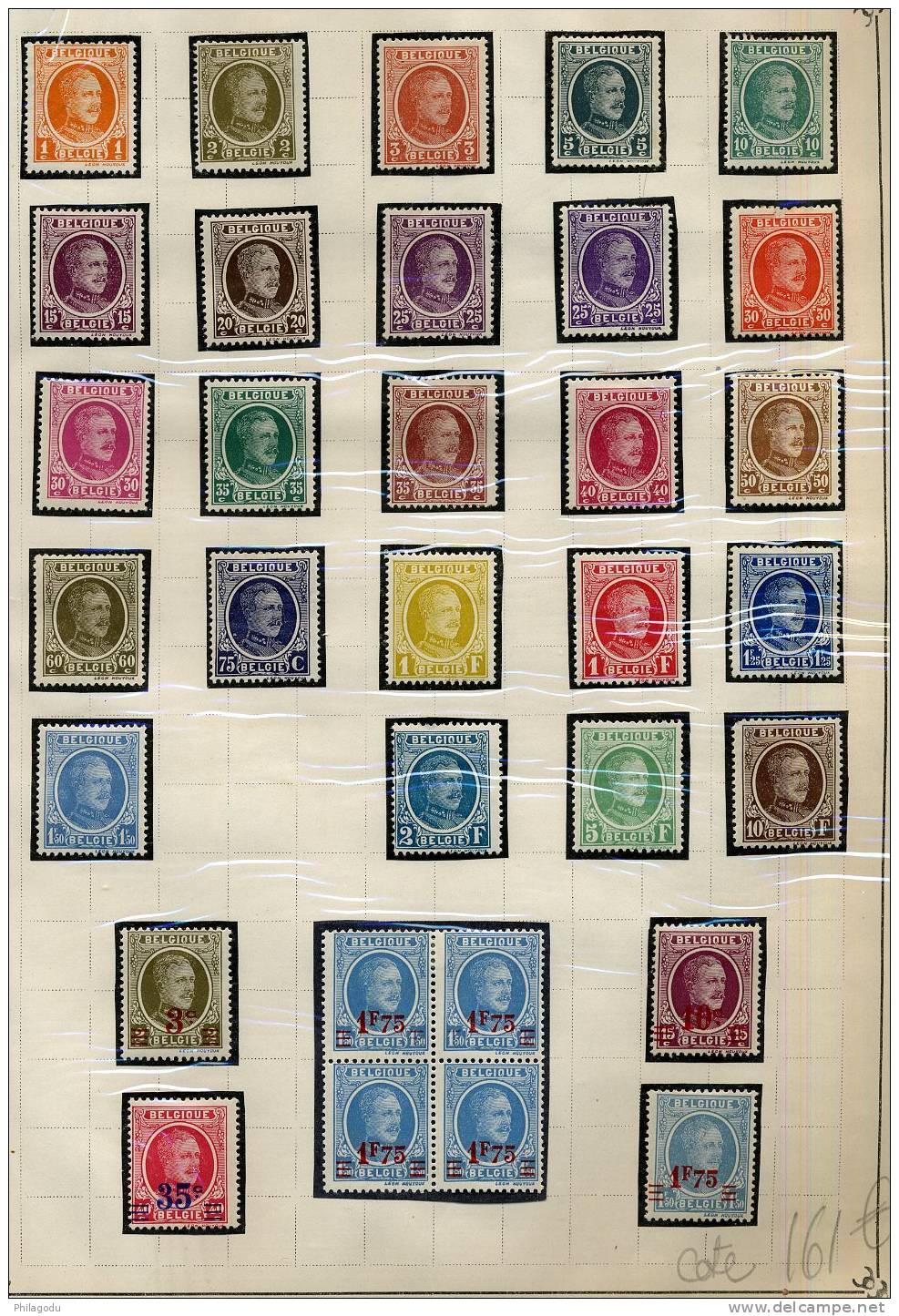 Roi Albert Ier  Collection 1911-1934   Généralement Belle Qualité Charnière Cote  862 € - Collections