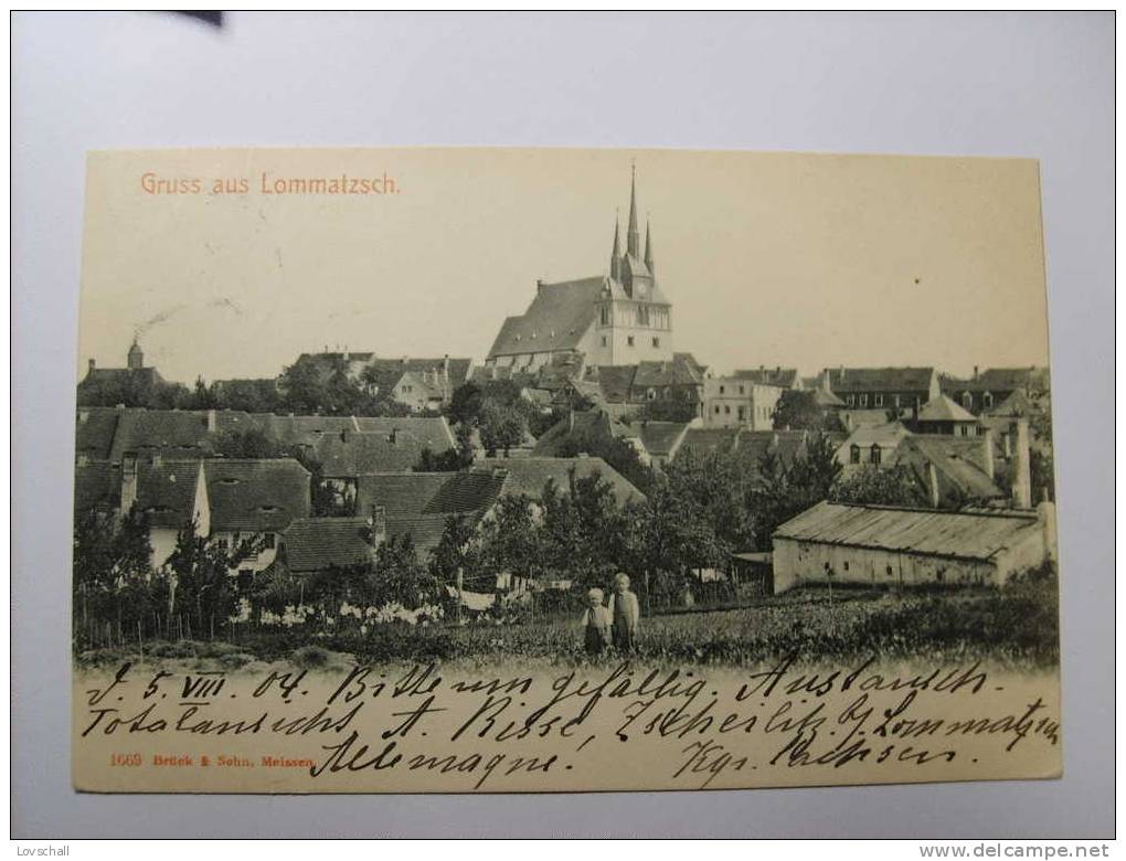 Gruss Aus Lommatzsch.  (5 - 8 - 1904) - Marienberg
