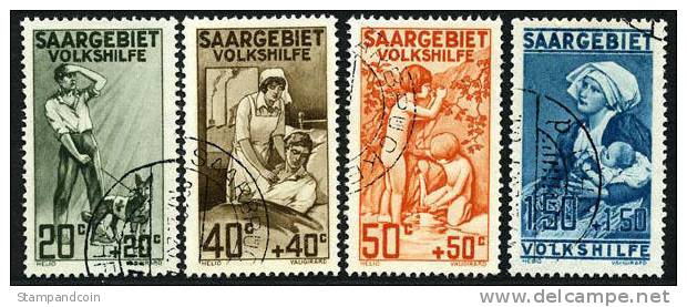 Saar B1-4 XF Used Semi-Postal Set From 1926 - Gebruikt