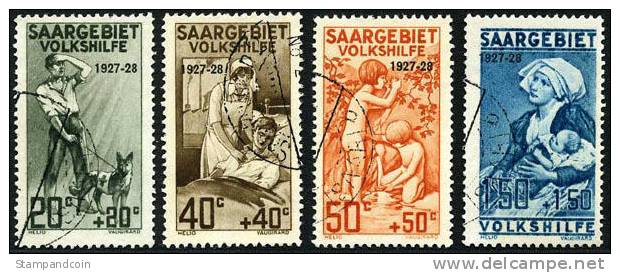 Saar B5-8 Used Semi-Postal Set From 1927 - Gebraucht