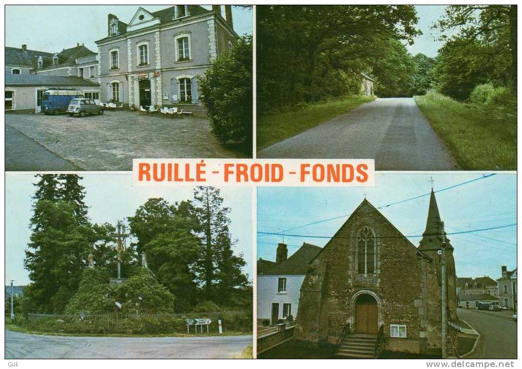 (canton Meslay-du-Maine)Ruillé Froid Fonds 53170 Mayenne- Vue D´ensemble- Auto Voiture Renault 4 L, Fourgon,Camionnette - Meslay Du Maine