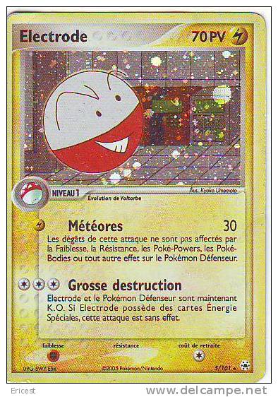 - T - CARTE POKEMON ELECTRODE HOLO 5/101 MAUVAIS ETAT (Verso Abîmé Avec 1 Inscription) - Other & Unclassified