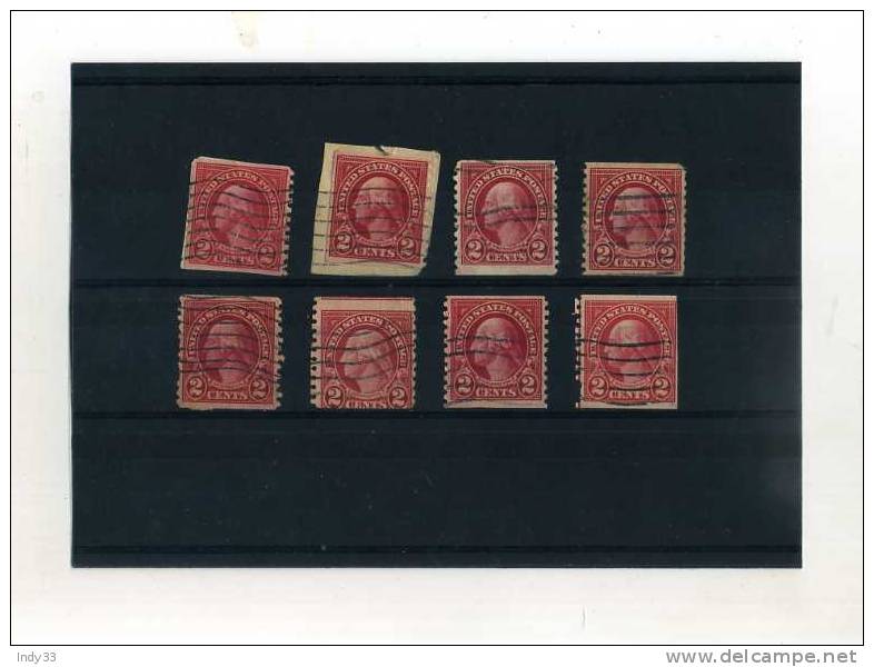- U.S.A. . WASHINGTON . 2c ROUGE . 1920 . SUITE DE TIMBRES  DENTELES VERTICALEMENT - Used Stamps