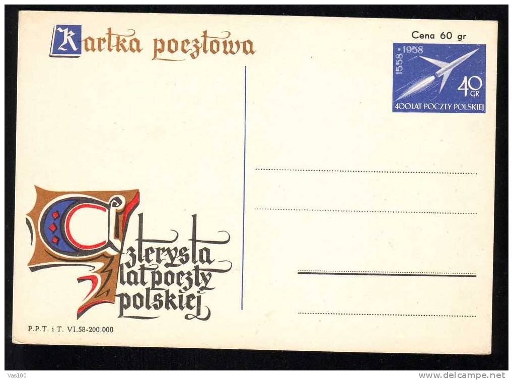 Poland Space,postcard 1958 Very Rare!! - Europe