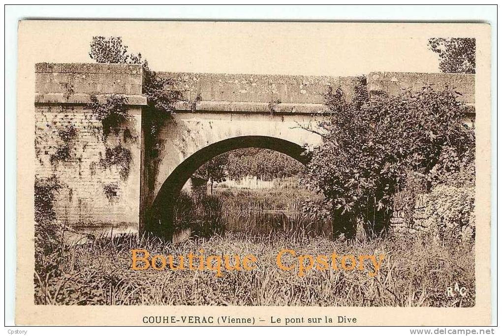 86 - COUHE VERAC - Le Pont Sur La Dive - Dos Scané - Couhe