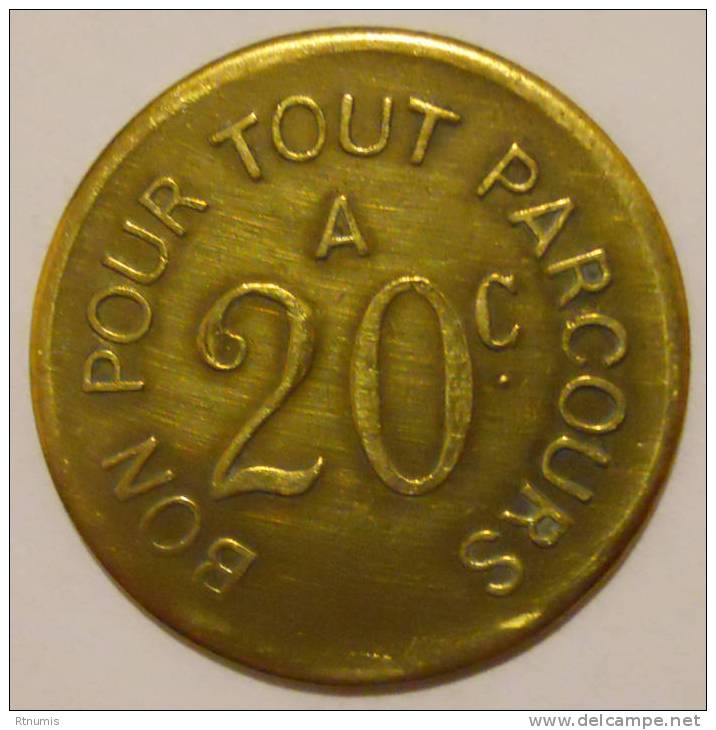 Saint-Etienne 42 Cie Chemins De Fer Voie étroite 20 Centimes Elie C.980.4 - Monétaires / De Nécessité