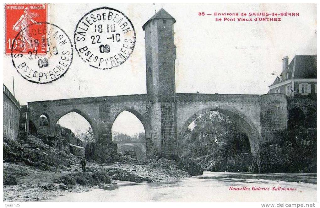 64 SALIES DE BEARN - Le Pont Vieux D´Hortez - Edit : N. Galeries - Salies De Bearn